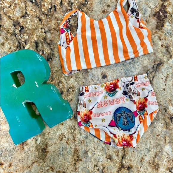 Scottish Highlander Swimsuit | Reversible Bikini | Striped Swimsuit - Picture 5 of 6